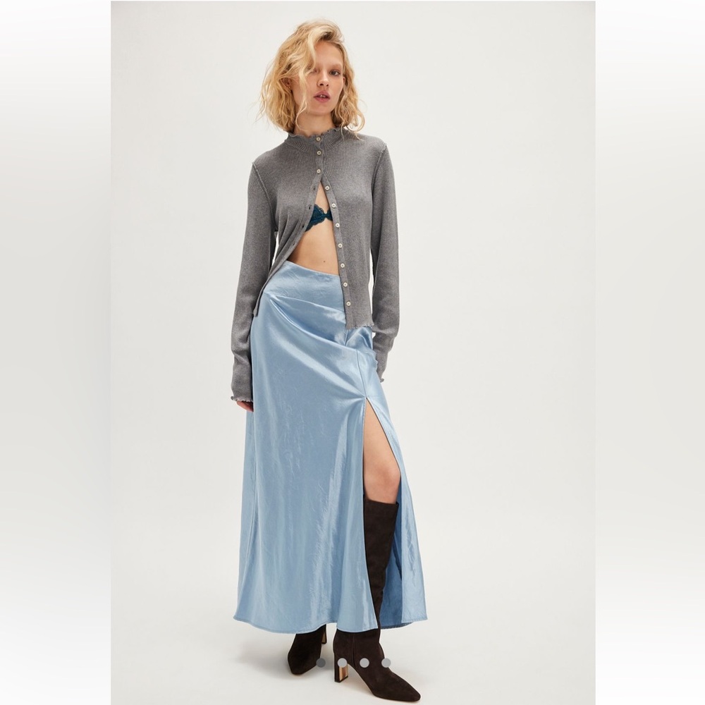 Free People Sasha Satin Maxi Skirt NWT Size 12